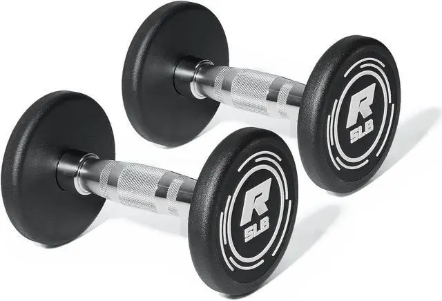 Main image of Ritfit 5-250 LBS PVC Encased Round Dumbbell sets with Knurled Handle and Optional Rack, Strength Training Equipment for Home Gym