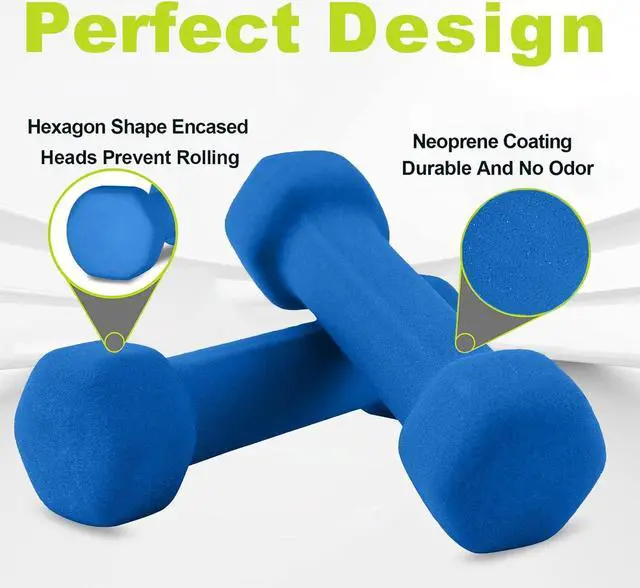 Alt view image 2 of 6 - Dumbbells Set of 2 Exercise Fitness Dumbbell for Home Gym Free Weights Hand Hex Dumb Bells