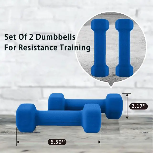 Alt view image 4 of 6 - Dumbbells Set of 2 Exercise Fitness Dumbbell for Home Gym Free Weights Hand Hex Dumb Bells
