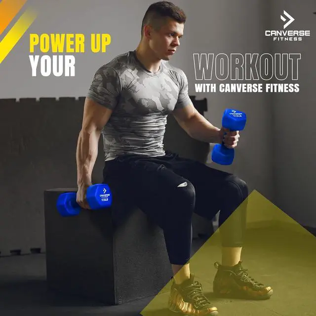 Alt view image 6 of 7 - Neoprene Coated Dumbbell Sets of 2, Hand weight Dumbbells Anti-roll, Anti-Slip, Hexagon Shape for Strength Training Exercises Dumbbell Pairs for Men and Women, Ideal for Home Gym