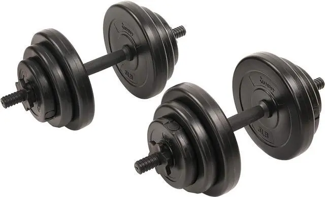 Main image of Sunny Health & Fitness Exercise Vinyl 40 Lb Dumbbell Set Hand Weights for Strength Training, Weight Loss, Workout Bench, Gym Equipment, and Home Workouts