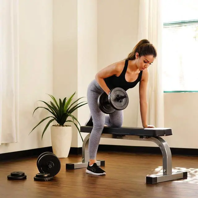 Alt view image 7 of 7 - Sunny Health & Fitness Exercise Vinyl 40 Lb Dumbbell Set Hand Weights for Strength Training, Weight Loss, Workout Bench, Gym Equipment, and Home Workouts