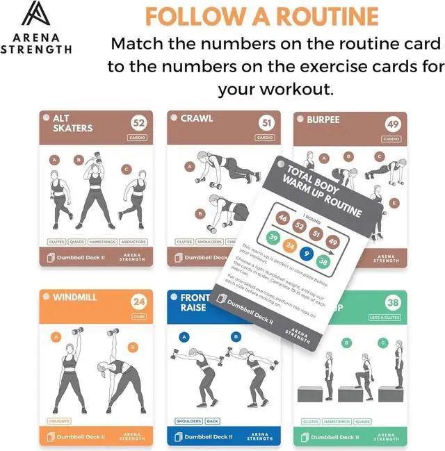 Alt view image 7 of 7 - Arena Strength Workout Cards - Instructional Fitness Deck for Booty Band Workouts, Beginner Fitness Guide for Resistance Band Training Exercises at Home. includes Workout Routines.