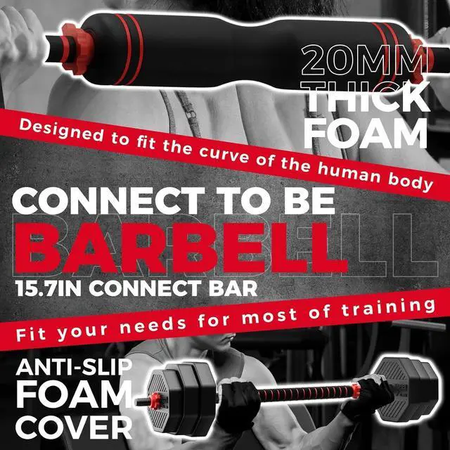 Alt view image 5 of 7 - KeppiFitness Adjustable Dumbbell Set, 30/50/70/90 lb Weight Set with Connector Bar, 4 in 1 Workout Gear with Dumbbell, Kettlebell, Barbell, Push up Handle for Home Gym Fitness Exercise