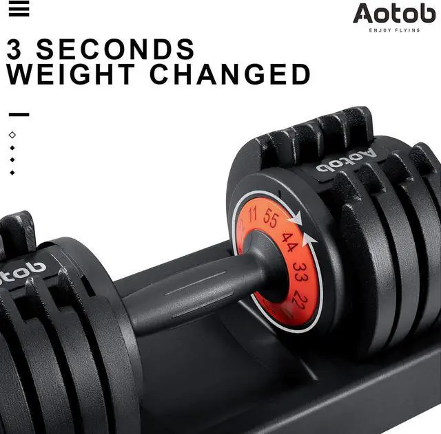 Alt view image 2 of 7 - AOTOB 25/55 lbs (Pair) Adjustable Dumbbell Set, Dumbbells Adjustable Weight with Anti-Slip Fast Adjust Turning Handle, Dumbbell Sets Adjustable for Men and Women, Dumbbells Pair for Home Gym Exercise