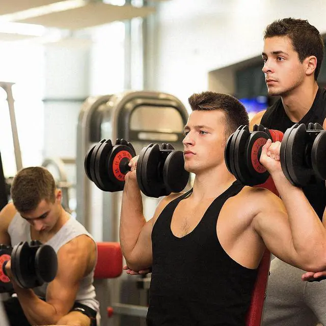 Alt view image 3 of 7 - AOTOB 25/55 lbs (Pair) Adjustable Dumbbell Set, Dumbbells Adjustable Weight with Anti-Slip Fast Adjust Turning Handle, Dumbbell Sets Adjustable for Men and Women, Dumbbells Pair for Home Gym Exercise