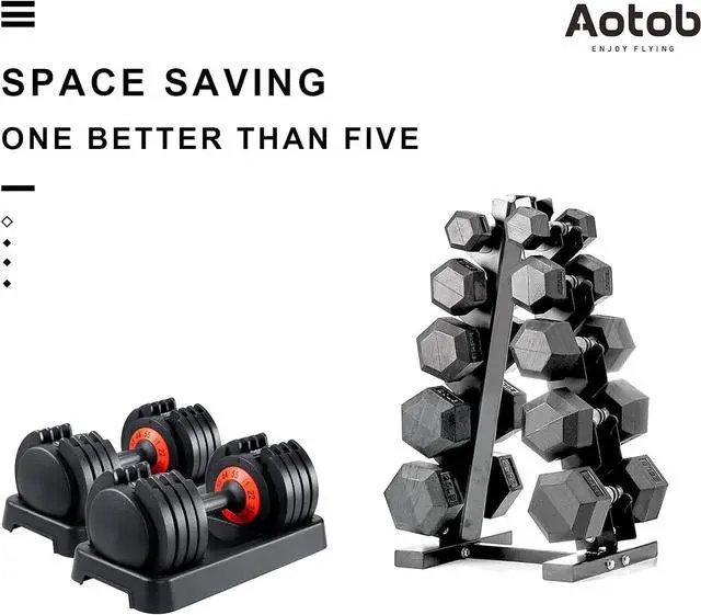 Alt view image 5 of 7 - AOTOB 25/55 lbs (Pair) Adjustable Dumbbell Set, Dumbbells Adjustable Weight with Anti-Slip Fast Adjust Turning Handle, Dumbbell Sets Adjustable for Men and Women, Dumbbells Pair for Home Gym Exercise