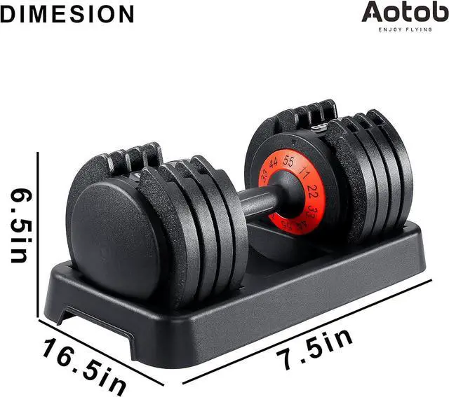 Alt view image 7 of 7 - AOTOB 25/55 lbs (Pair) Adjustable Dumbbell Set, Dumbbells Adjustable Weight with Anti-Slip Fast Adjust Turning Handle, Dumbbell Sets Adjustable for Men and Women, Dumbbells Pair for Home Gym Exercise