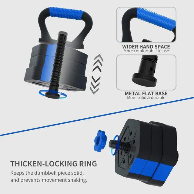 Alt view image 3 of 7 - VIVITORY Adjustable Dumbbell Set, 25/35/45/55/65/75 lbs Free Weights