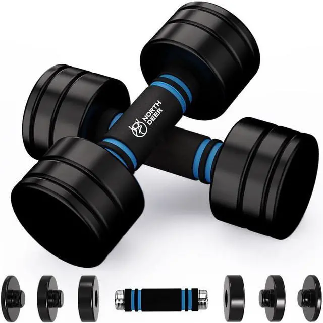 Main image of Northdeer Steel Dumbbells Adjustable Black Coated Weight Set