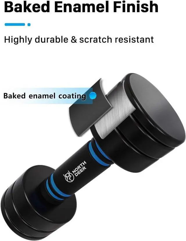 Alt view image 3 of 6 - Northdeer Steel Dumbbells Adjustable Black Coated Weight Set