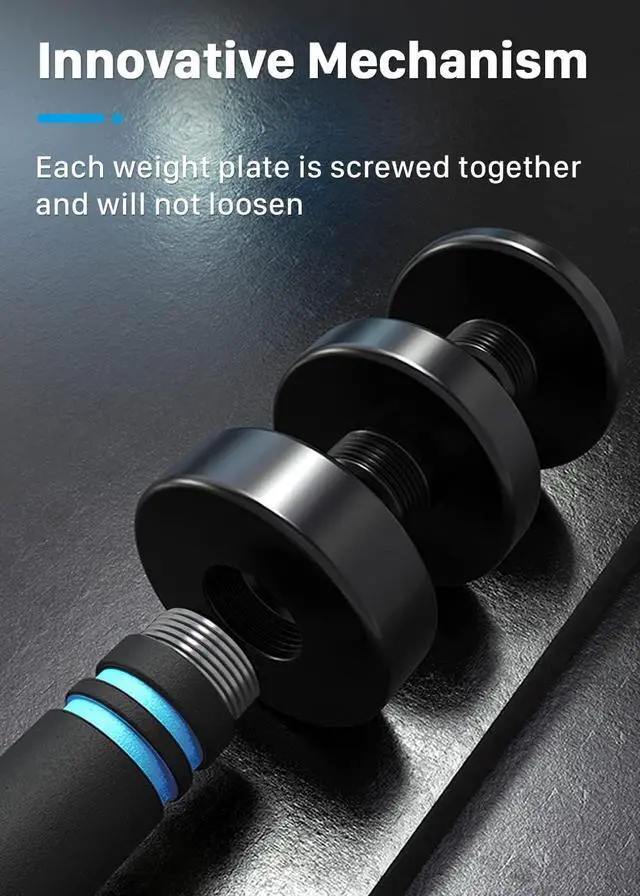 Alt view image 4 of 6 - Northdeer Steel Dumbbells Adjustable Black Coated Weight Set