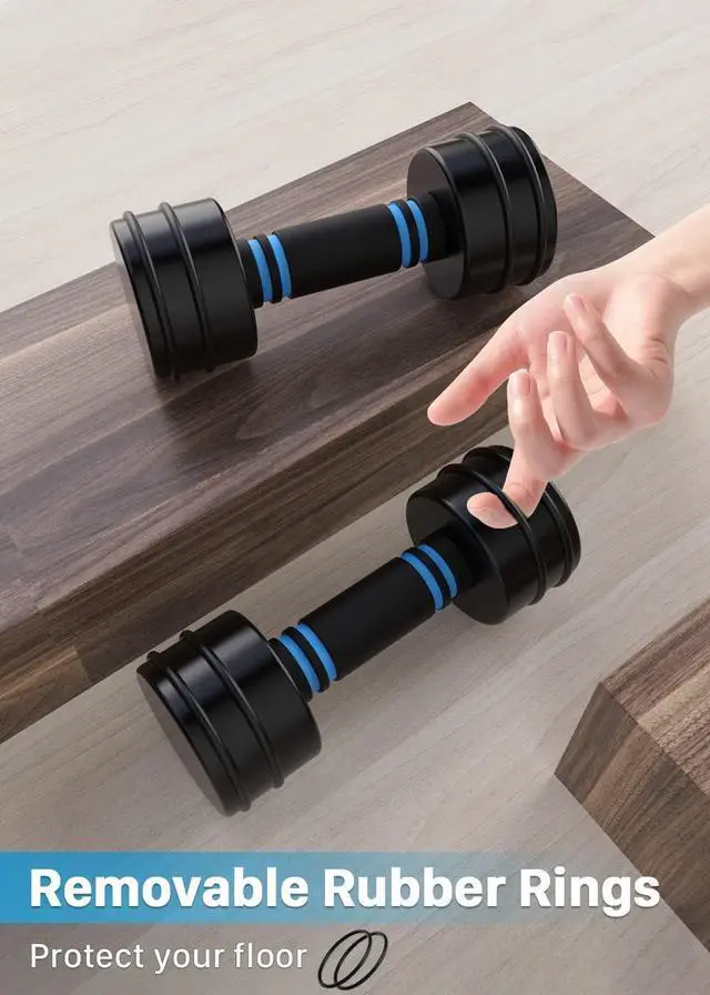 Alt view image 6 of 6 - Northdeer Steel Dumbbells Adjustable Black Coated Weight Set