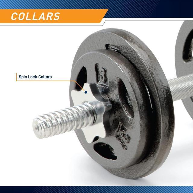 Alt view image 4 of 7 - Marcy 40 lbs Adjustable Dumbbell Set with Collars for Home Gym Bodybuilding, Weight Training, Strength Training