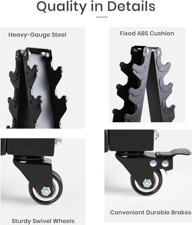 Alt view image 5 of 7 - LIONSCOOL Premium Solid Dumbbell Rack Stand Only, A-Frame Portable Weight Storage Organizer with Optional Tray and Wheels, Perfect for Home Gym Fitness Storage (20LBS-700LBS Weight Capacity Available)