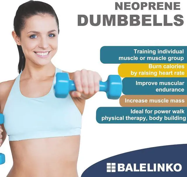 Alt view image 4 of 7 - Balelinko Home Gym Equipment Workouts Strength Training Weight Loss Pilates Weights Yoga Sets Weights for Women, Men, Seniors and Youth