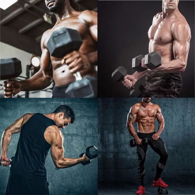 Alt view image 6 of 7 - LIFERUN Dumbbells Rubber Coated Cast Iron Hex Black Dumbbell 40-75lb Free Weights Dumbbell Set