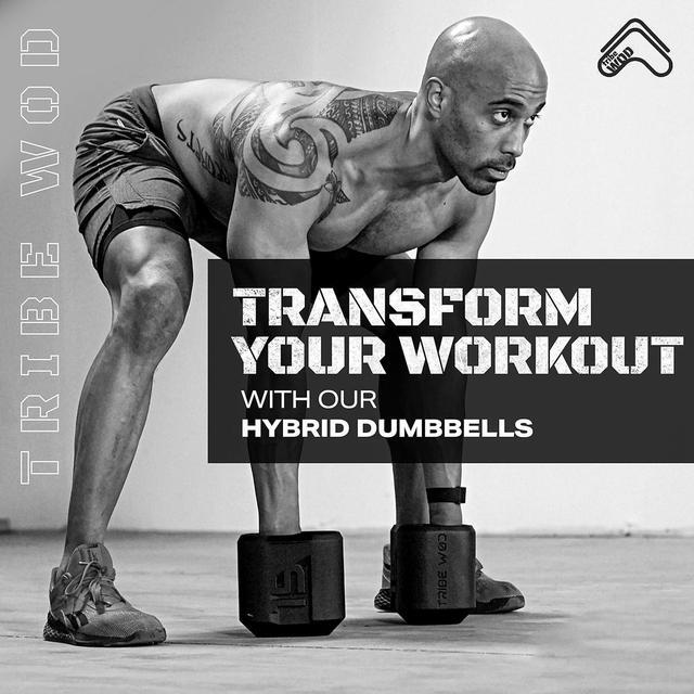 Alt view image 7 of 7 - Tribe WOD Dark Elf Hybrid Dumbells 10-35lb - Cross Training Workout Equipment for Muscle Building and Mobility, Cardio Fitness, Weights for Women & Men (Pack of 1)