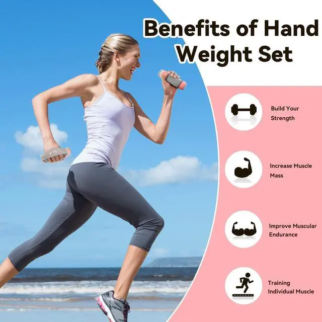 Alt view image 2 of 7 - Sportneer Hand Weights Set, Removable Walking Weight of 6 (1lb, 2lbs, 3lbs Each Pack) Soft Dumbbells Sets for Women Men Walking Dumbbell with Hand Strap for Workout Running Physical Therapy Aerobics