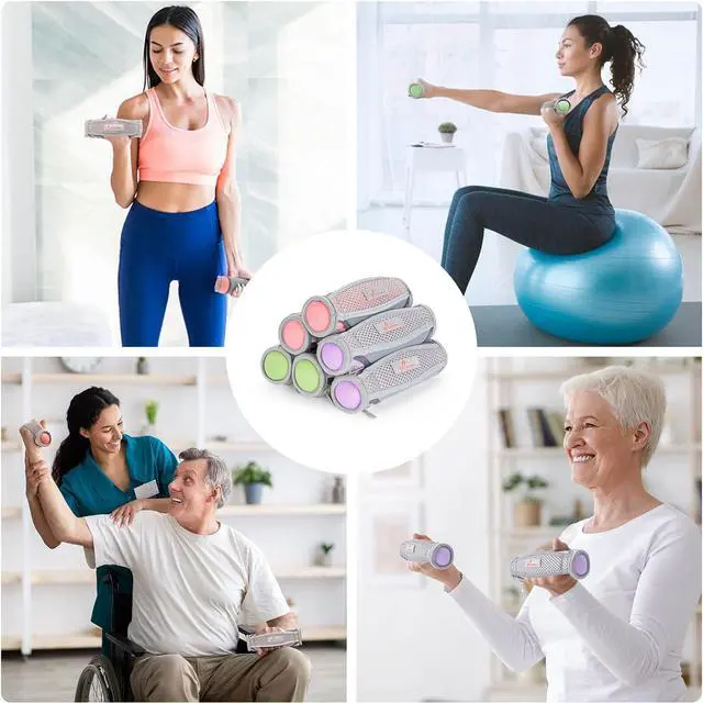 Alt view image 6 of 7 - Sportneer Hand Weights Set, Removable Walking Weight of 6 (1lb, 2lbs, 3lbs Each Pack) Soft Dumbbells Sets for Women Men Walking Dumbbell with Hand Strap for Workout Running Physical Therapy Aerobics