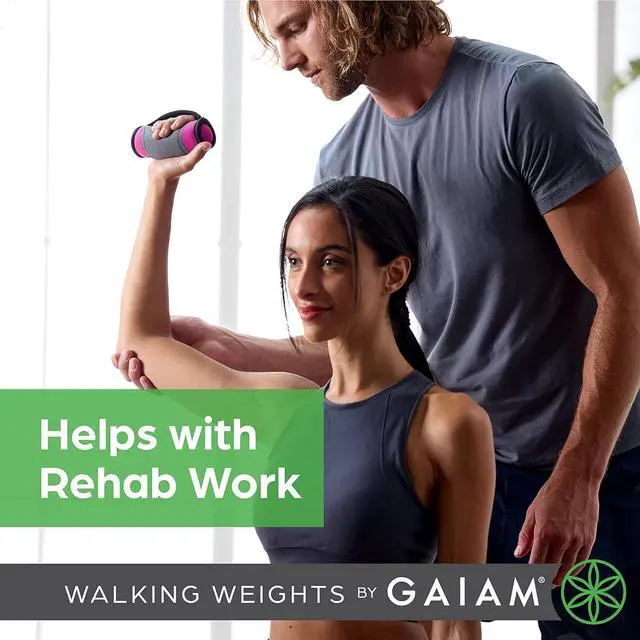 Alt view image 3 of 7 - Gaiam Hand Weights for Women & Men Soft Dumbbell Walking Hand Weight Sets with Hand Strap