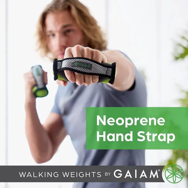 Alt view image 5 of 7 - Gaiam Hand Weights for Women & Men Soft Dumbbell Walking Hand Weight Sets with Hand Strap