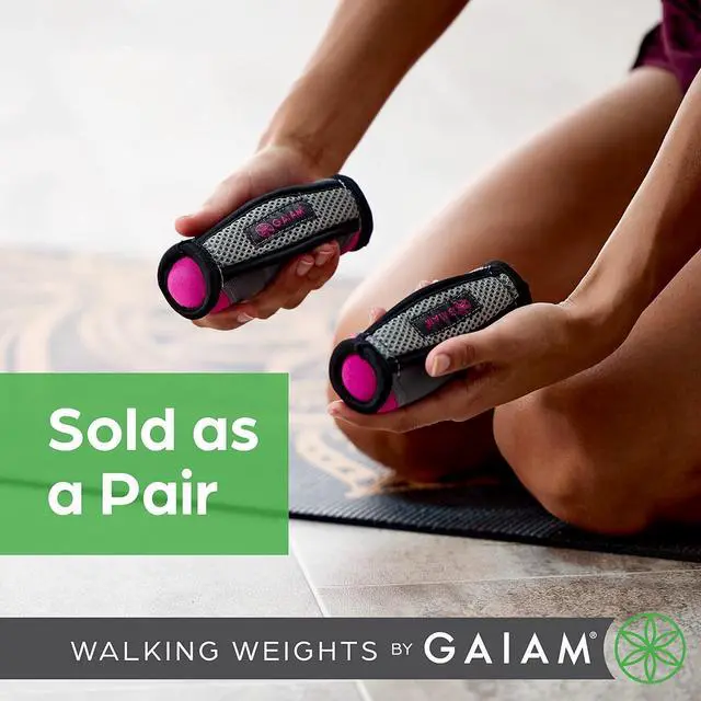 Alt view image 6 of 7 - Gaiam Hand Weights for Women & Men Soft Dumbbell Walking Hand Weight Sets with Hand Strap