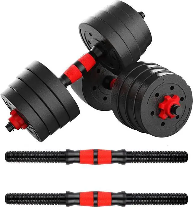 Alt view image 5 of 7 - Dumbbell Bars Adjustable Dumbbell Weight Set Barbell Lifting - 2 x 15.74in Bars and 1 x 15.74in Connecting Rods for Gym Home