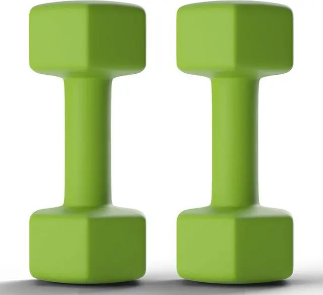 Main image of Hex Dumbbells Set Rubber Coated Hand Weights Exercise & Fitness for Home Gym Workouts Weight Strength Training, Set of 2