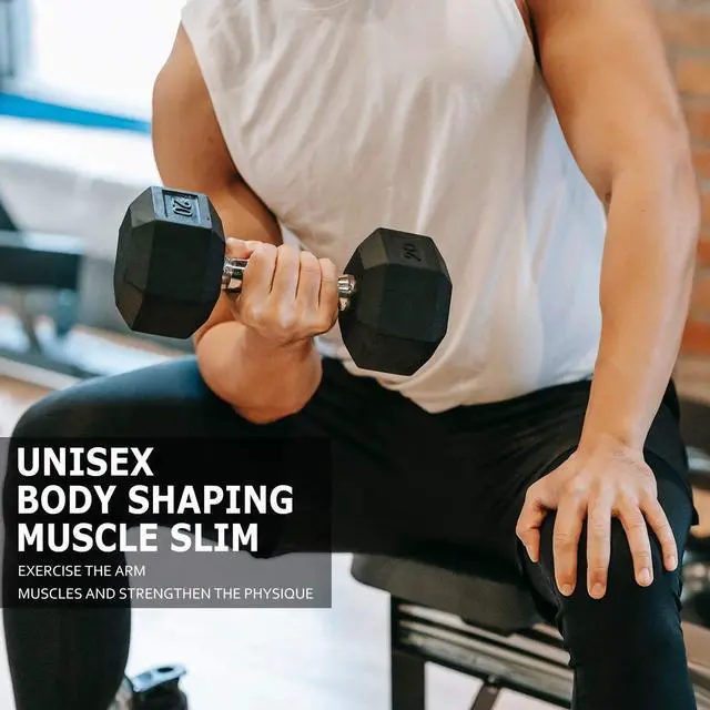Alt view image 7 of 7 - Dumbbells Set of 2 Hex Rubber Encased Dumbbells, Weights Dumbbells Set with Metal Handle for Exercise and Fitness (8 lb, Pair)