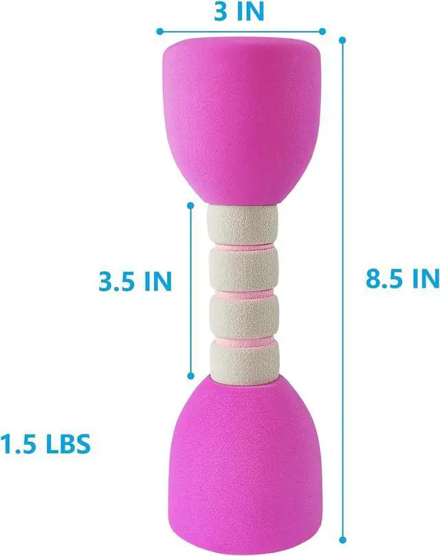 Alt view image 2 of 6 - Kids Weight Set - A Pair of 2 Dumbbells for Toddler Childrens Exercise - Foam Dumbbell 1.5lbs Weights Workout Equipment