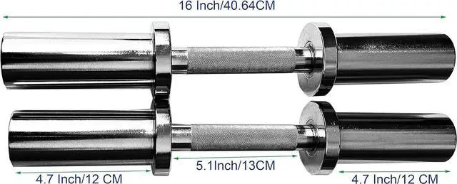 Alt view image 3 of 7 - Olympic Dumbbell Handle Loadable Dumbbell Bars Fit 2 inch Olympic Weight Plates Ideal For Home Gym Strength Training