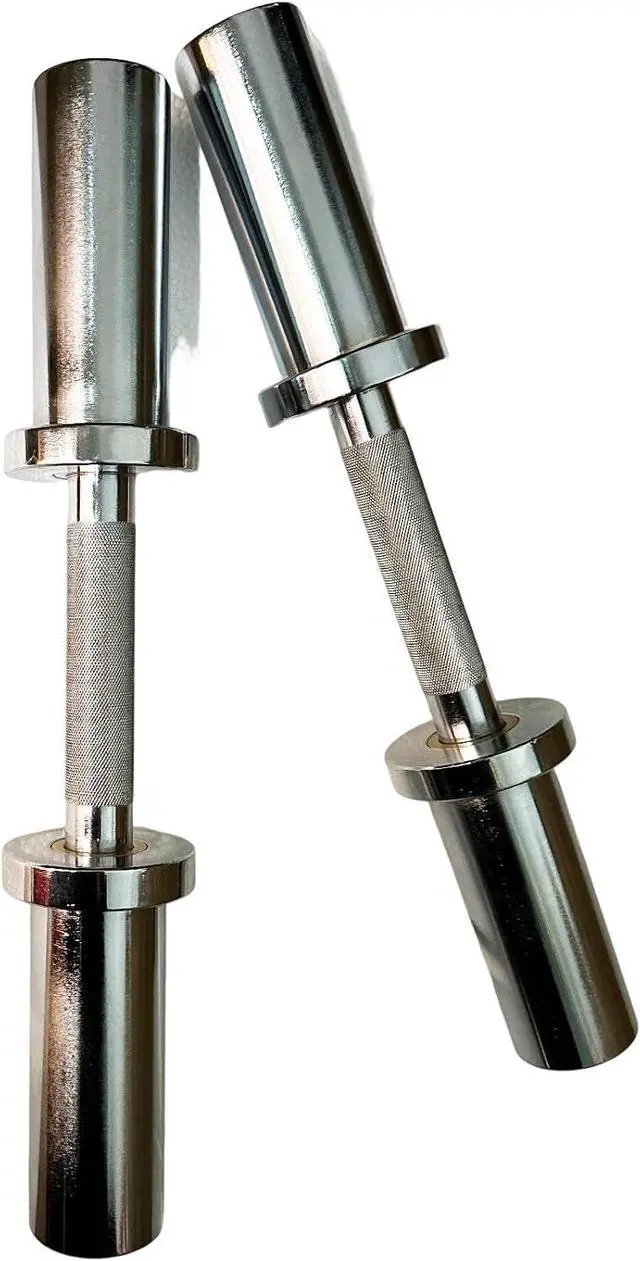 Alt view image 4 of 7 - Olympic Dumbbell Handle Loadable Dumbbell Bars Fit 2 inch Olympic Weight Plates Ideal For Home Gym Strength Training
