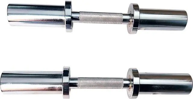 Alt view image 5 of 7 - Olympic Dumbbell Handle Loadable Dumbbell Bars Fit 2 inch Olympic Weight Plates Ideal For Home Gym Strength Training