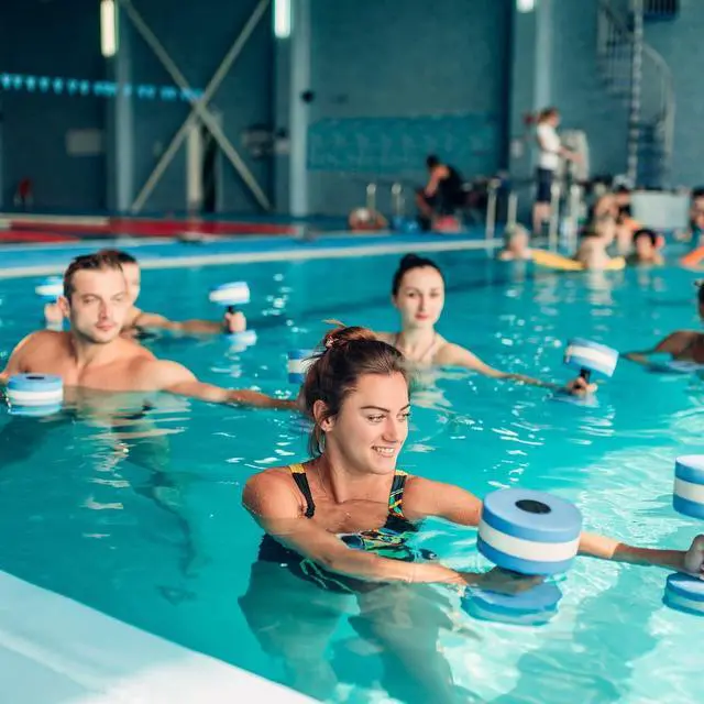 Alt view image 7 of 7 - UNAOIWN Water Weights for Pool Exercise 2Pcs Water Dumbbells Water Aerobics Pool Barbells Lightweight Resistance Aquatic Dumbbell for Swimming