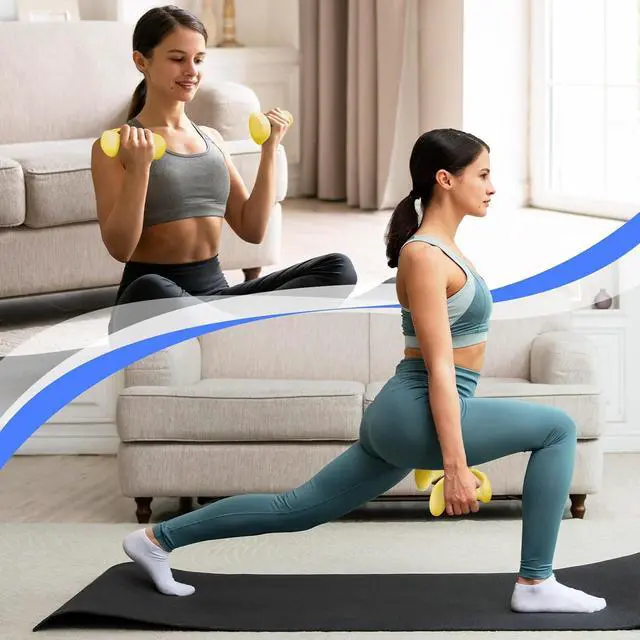 Alt view image 7 of 7 - Ergonomic Ear Dumbbells Weights-Neoprene Dumbbells Hand Weights Set for Pilates, Yoga, Strength Training, Jogging, Home Gym Workout for Women, Men(3 LBS / 4 LBS / 5 LBS/6 LBS/7 LBS/8 LBS)