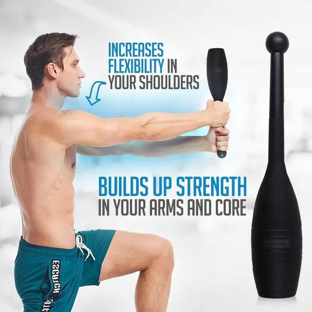 Alt view image 4 of 5 - Logest Mace Exercise Club - Heavy Duty Plastic Indian Clubs Available in 1 LB and 2 LB Set 3LB Set 4LB Set of 2 Perfect for Strength Training Rehabilitation Improves Grip Full Body Workout Mace Clubs