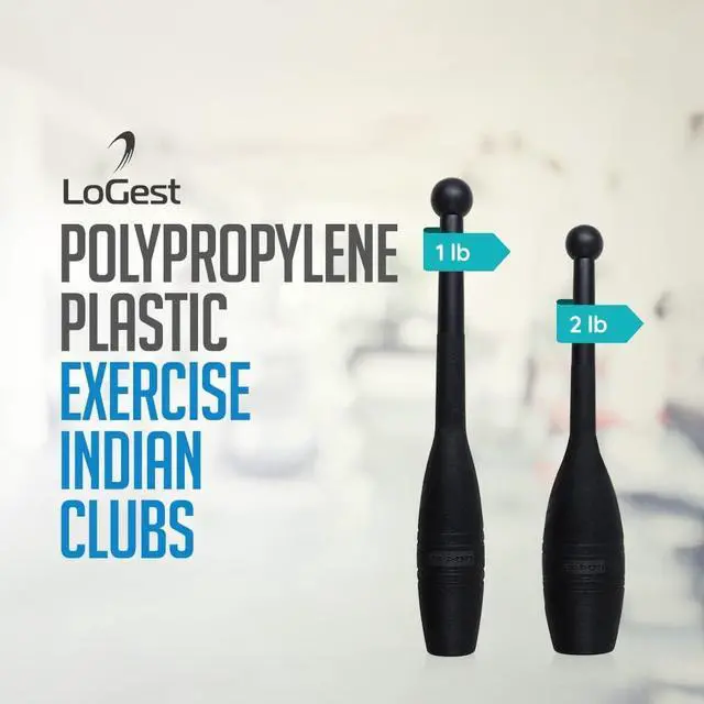 Alt view image 7 of 7 - Logest Mace Exercise Club - Heavy Duty Plastic Indian Clubs Available in 1 LB and 2 LB Set 3LB Set 4LB Set of 2 Perfect for Strength Training Rehabilitation Improves Grip Full Body Workout Mace Clubs