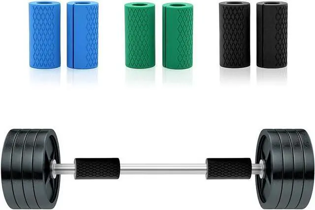 Alt view image 4 of 7 - Grip Fat Bar,Dumbbell Fat Barbell Grip, Thick Bar Grips for Weightlifting Fitness Bar Handle Silicone Non-Slip Protective Pad,1 Pair