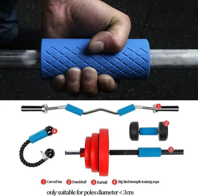 Alt view image 5 of 7 - Grip Fat Bar,Dumbbell Fat Barbell Grip, Thick Bar Grips for Weightlifting Fitness Bar Handle Silicone Non-Slip Protective Pad,1 Pair