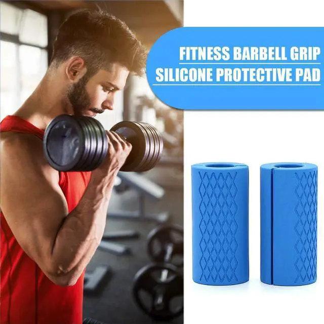 Alt view image 6 of 7 - Grip Fat Bar,Dumbbell Fat Barbell Grip, Thick Bar Grips for Weightlifting Fitness Bar Handle Silicone Non-Slip Protective Pad,1 Pair