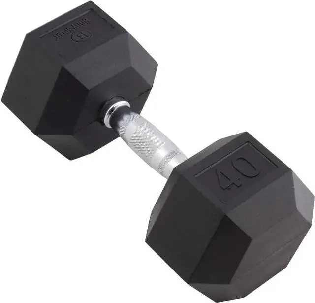 Main image of Body Sport Rubber Encased Hex Dumbbell Weight, Single  Dumbbells for Exercises  Strength Training Equipment  Home Gym Accessories  Weight Training