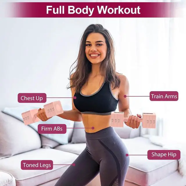 Alt view image 5 of 6 - Adjustable Dumbbells Set of 2, Hand Weights Sets with 5 Levels 3lb, 5lb, 7lb, 9lb, 11lb, Adjustable Weight Dumbbells for Women/Men Home Gym Full Body Workout