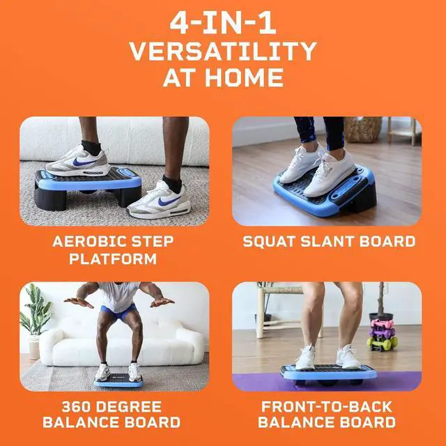 Alt view image 3 of 6 - Lifepro 4-In-1 Aerobic Balance Board and Step Up Exercise Platform - Adjustable Multifunctional Balance Board Slant Board, Steppers for Exercise - Home Workout Non Slip Stepper Platform For Balance