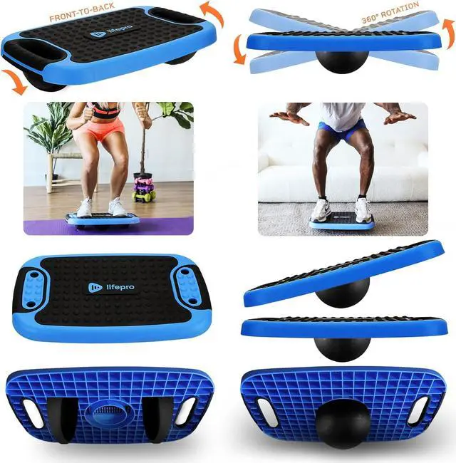 Alt view image 4 of 6 - Lifepro 4-In-1 Aerobic Balance Board and Step Up Exercise Platform - Adjustable Multifunctional Balance Board Slant Board, Steppers for Exercise - Home Workout Non Slip Stepper Platform For Balance
