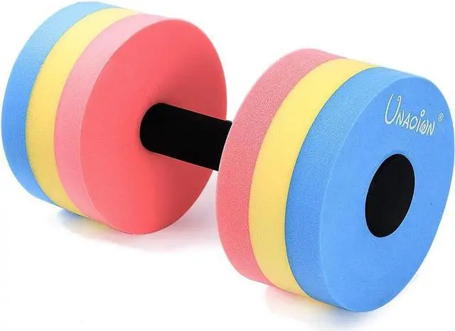 Alt view image 4 of 7 - UNAOIWN Water Weights for Pool Exercise 2Pcs Water Dumbbells Water Aerobics Pool Barbells Lightweight Resistance Aquatic Dumbbell for Swimming