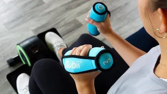 Alt view image 3 of 4 - Cubii Comfii - Two 2lb Soft Dumbbell Set Hand Weights Set For Walking and Low Impact Workouts for Women, Men and Seniors