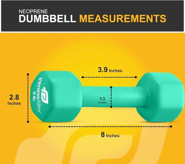 Alt view image 4 of 7 - Neoprene Coated Workout Dumbbells set of 2  Anti Roll, Non Slip with Smooth Grip Fitness & Exercise Dumbbells  Hexagon Shaped Hand Weights for Women & Men  Best Choice for Gyms & home use