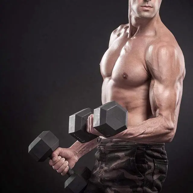 Alt view image 5 of 5 - papababe Dumbbell Set Rubber Encased Hex Dumbbell Free Weights Dumbbells Set Home Weight Set with Rack