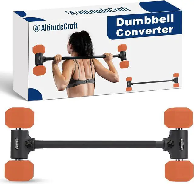 Main image of Dumbbell to Barbell Converter, Transform Dumbbells to Barbell Bar, Dumbbell Barbell Converter for Home Gym, Adjustable to 200 lb Capacity